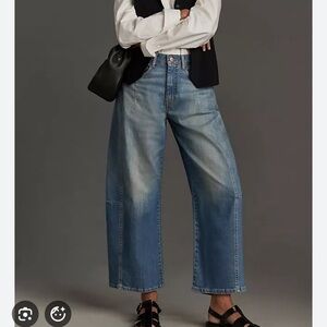 The Kenna Mid-rise Heritage Barrel Jeans by Pilcro /Anthropologie